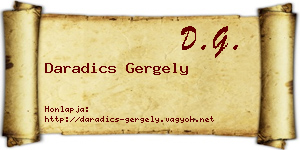Daradics Gergely névjegykártya
